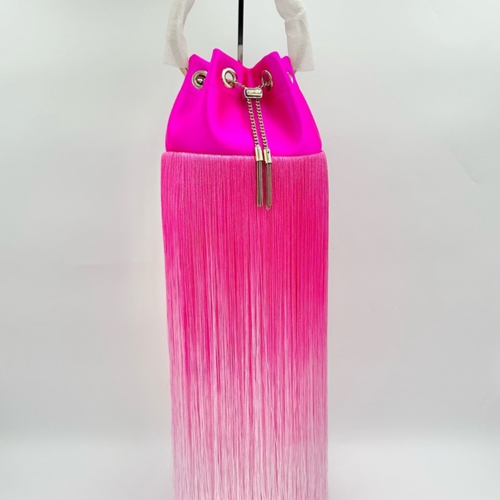✨✨SOLD✨✨Jimmy Choo Bon Bon Small Fringed Bucket Bag - Picture 1 of 12